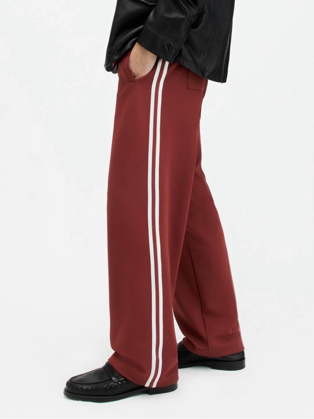 New NWT Allsaints Sweatpants Medium imperial Red White striped